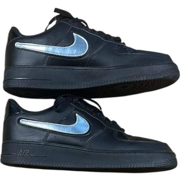 Nike Air Force Black ‘Removable Swoosh’ Sneaker - Picture 2 of 10